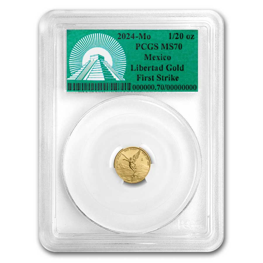 2024 Mexico 1/20 oz Gold Libertad MS-70 PCGS (FS, Green